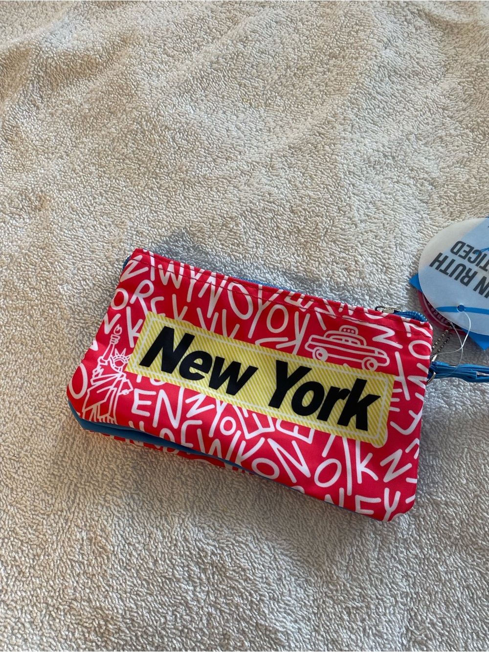 Robin Ruth Red 'New York' Zip Wristlet